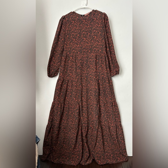 Pashmina Brand Maxi Dress Boho Floral Puff Sleeve Medium - Picture 2 of 7